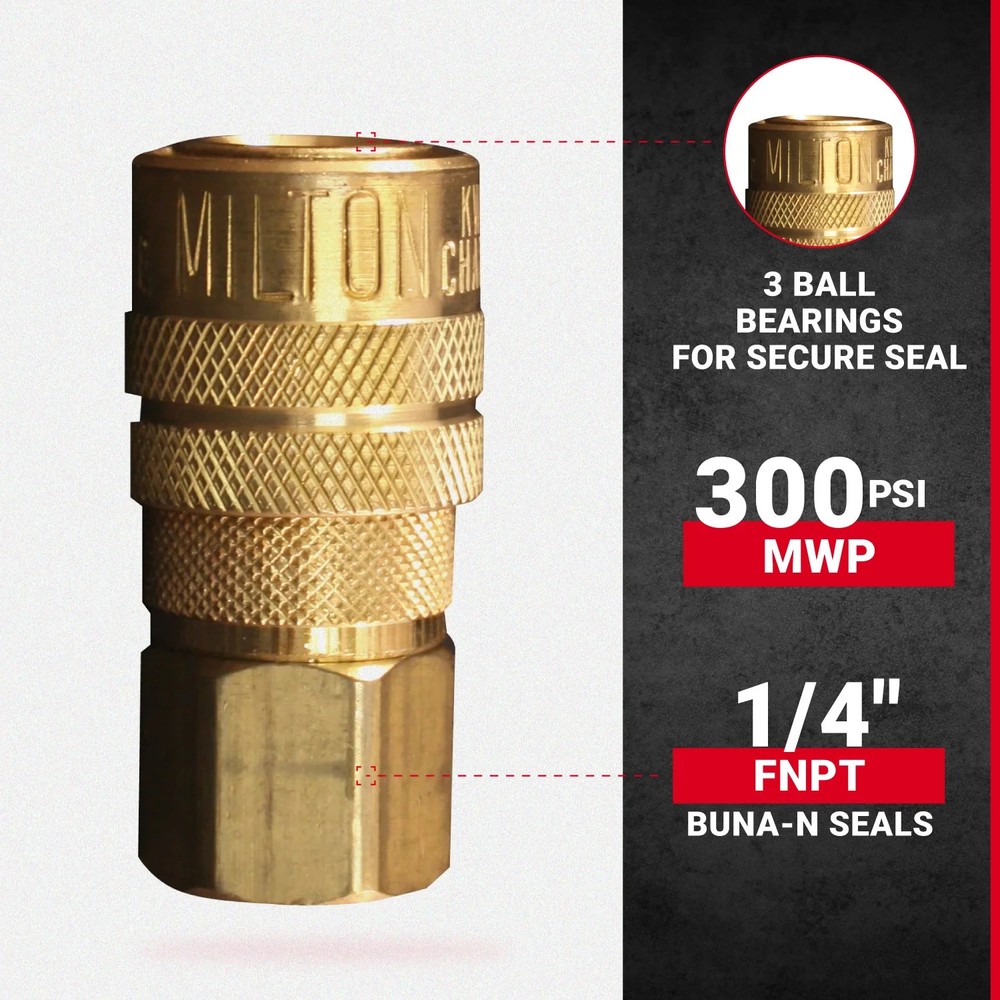 715 Milton Female 1-4 Coupler Plug (M-Style) 10-Bag