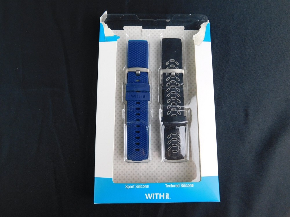 Withit Fitbit Charge 4/3 Bands Blue Black 2-Pack