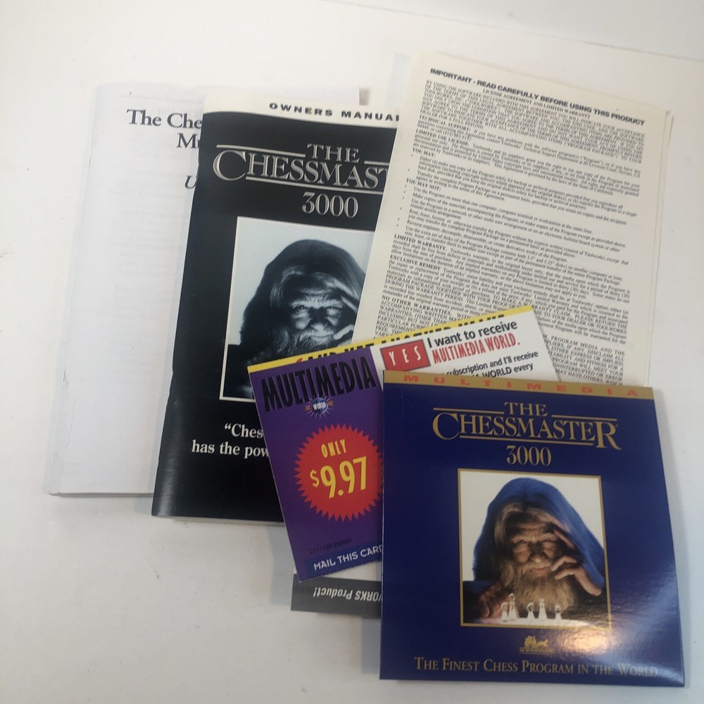 VINTAGE THE CHESSMASTER 3000 SOFTWARE for PC WINDOWS 3.0 - Used