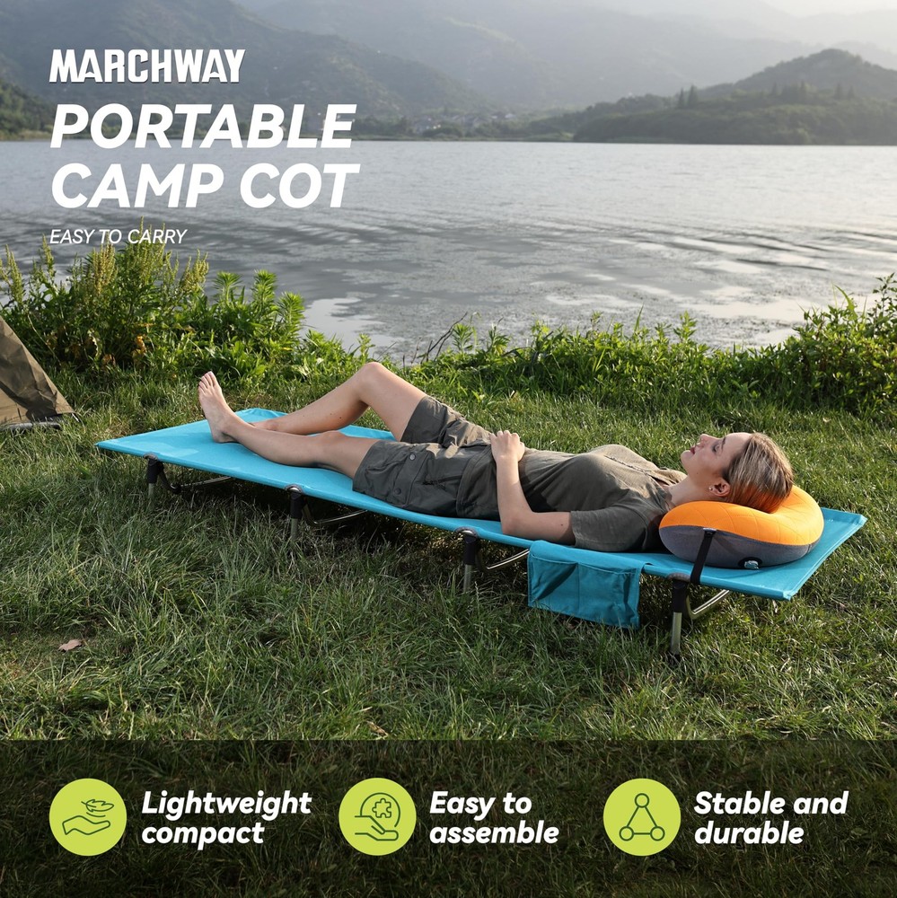Lightweight Folding Tent Camping Cot Bed with Lever Lock, Easy Setup Portable...