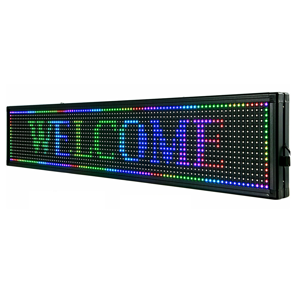 LED Sign 40" X 8" Scrolling Message Display Board 7 Color Programmable