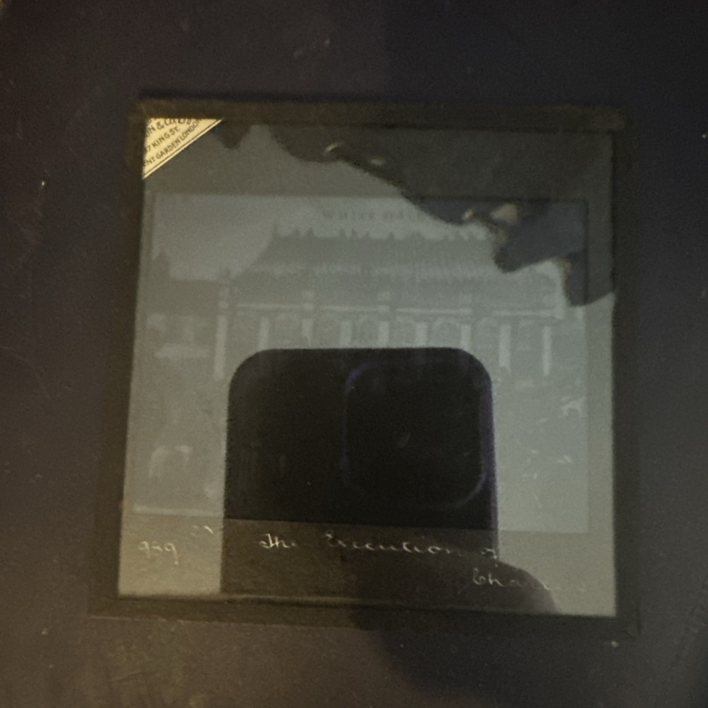 Antique Magic Lantern Slide execution King Charles Whitehall