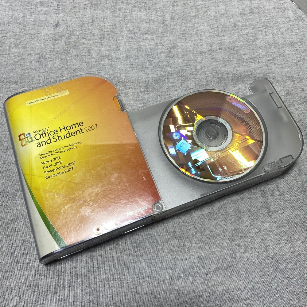 Microsoft Office Home Student 2007 CD Rom Product Key PC Windows Untested