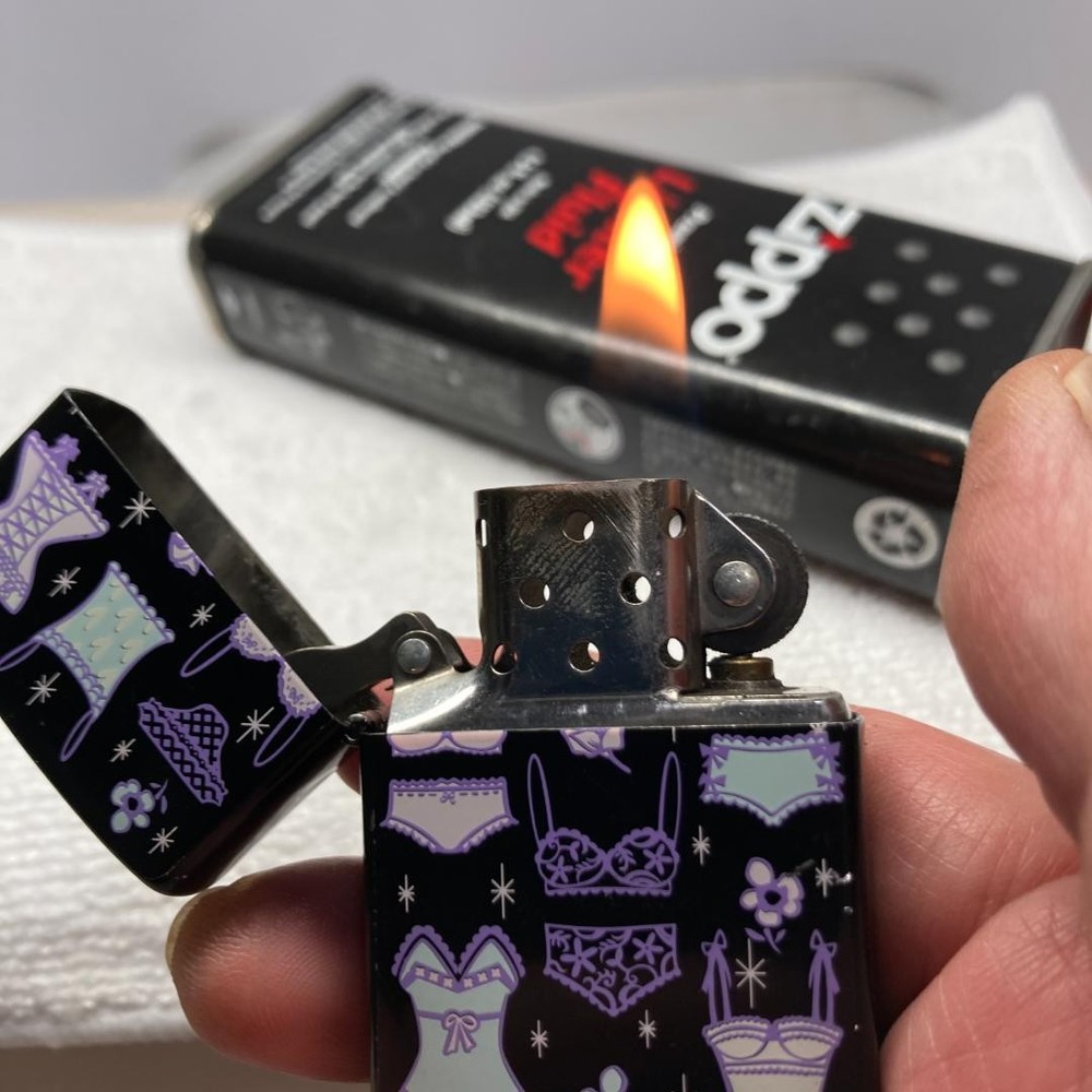 ZIPPO lighter, lingerie pattern, black, made in 2006