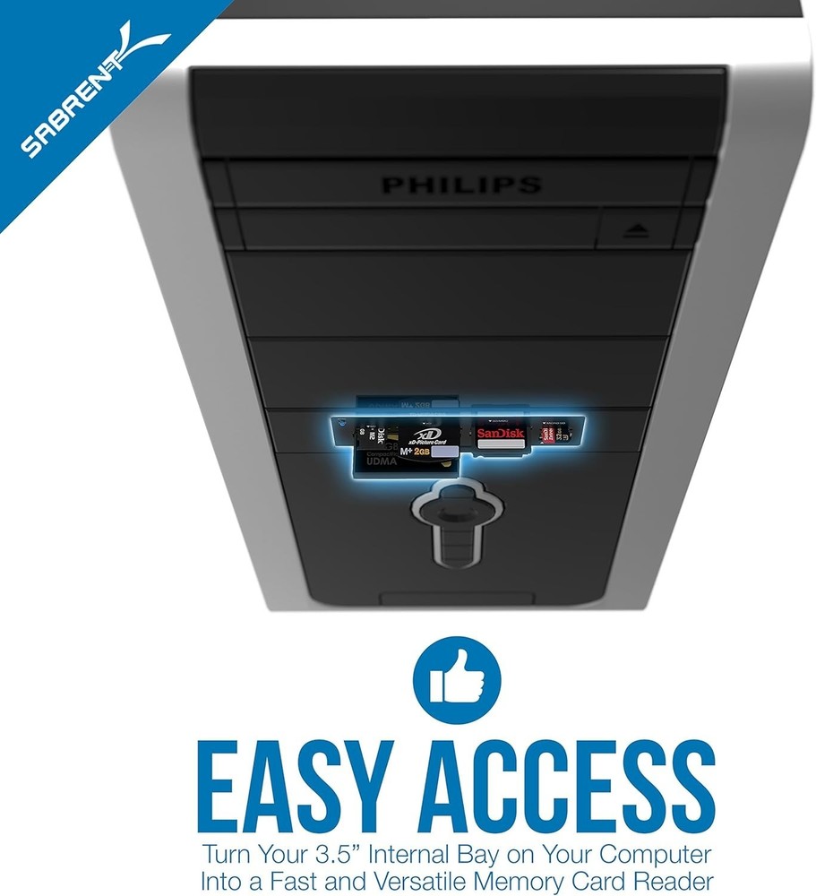 Versatile 3.5-Inch Internal Flash Card Reader with 74 Media Types Supported