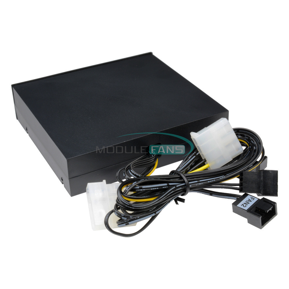 3.5inch PC HDD CPU 4 Channel Fan Speed Controller Led Cooling Front Panel