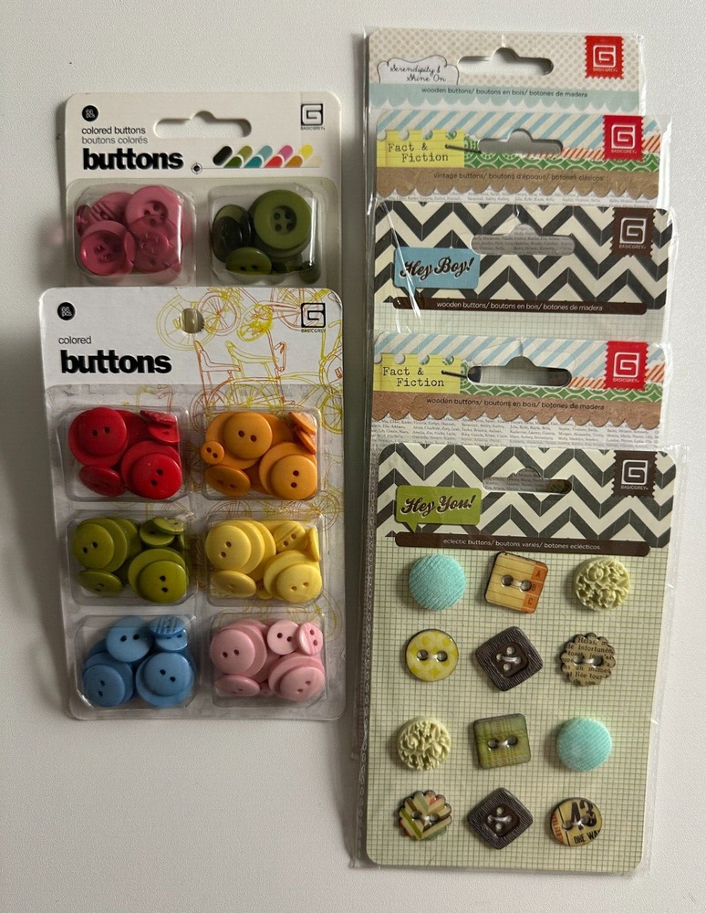 BasicGrey Buttons-Fact & Fiction Hey You! Hey Boy! Serendipity & Shine On-U Pick