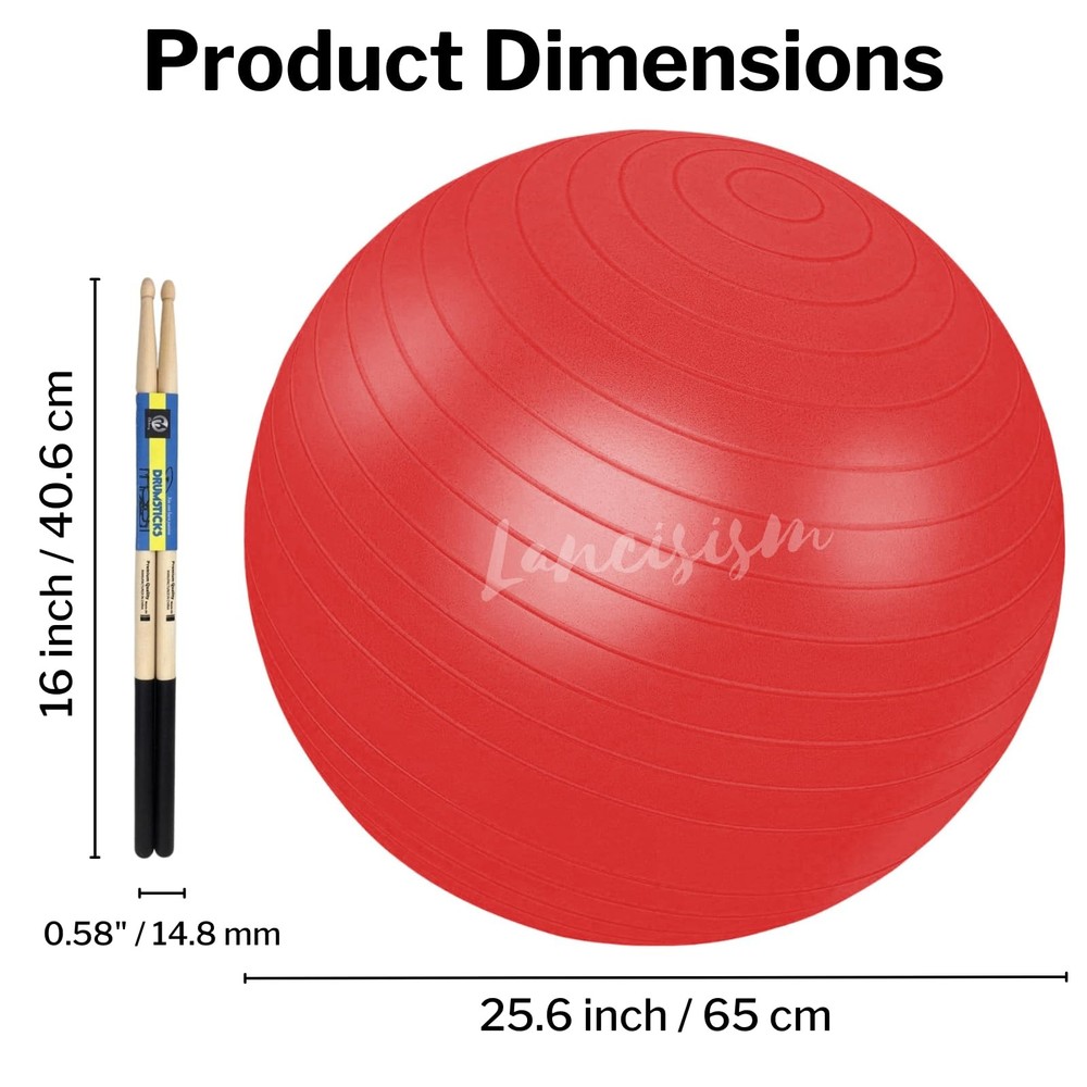 Cardio Drumming Set: 26" Exercise Ball, Pump & Weighted Sticks