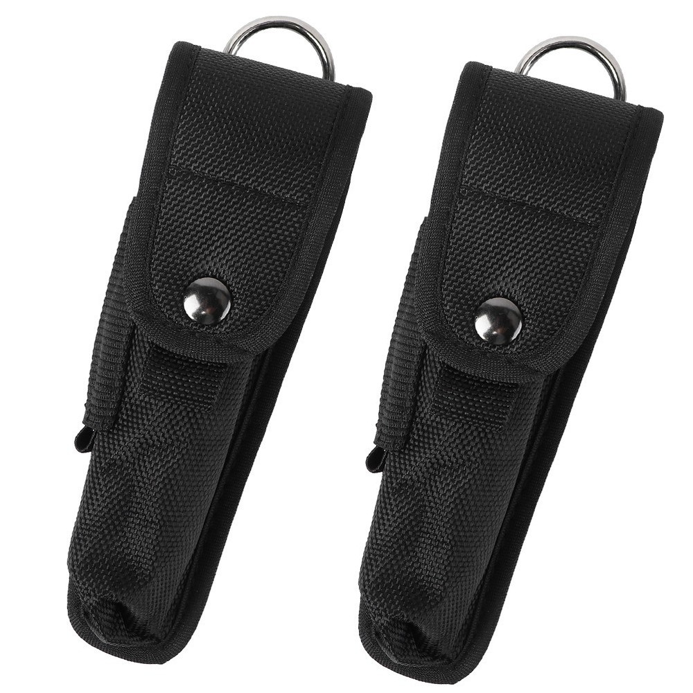 2Pcs Portable Flashlight Holsters Nylon Flashlight Pouch Multi-function Bag