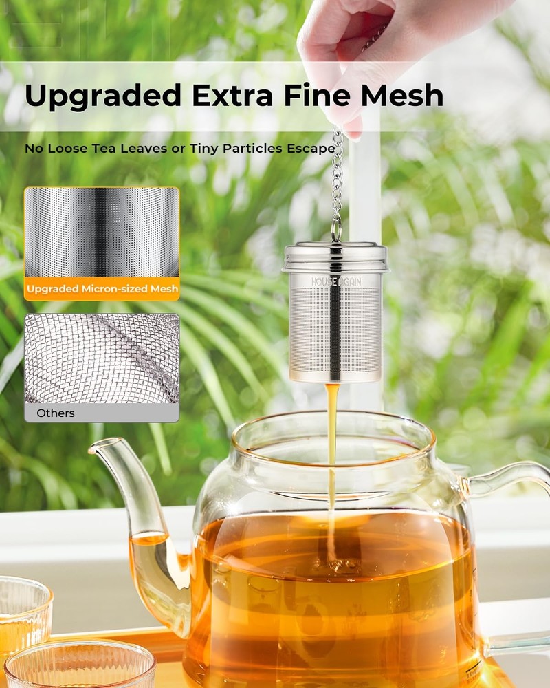 House Again Tea Infuser, Extra Fine Mesh Strainers for Small x 1, Silver