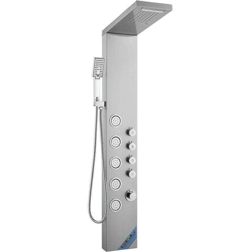 VEVOR Shower Panel Tower System Stainless Steel 4 Modes Rainfall Waterfall Jets