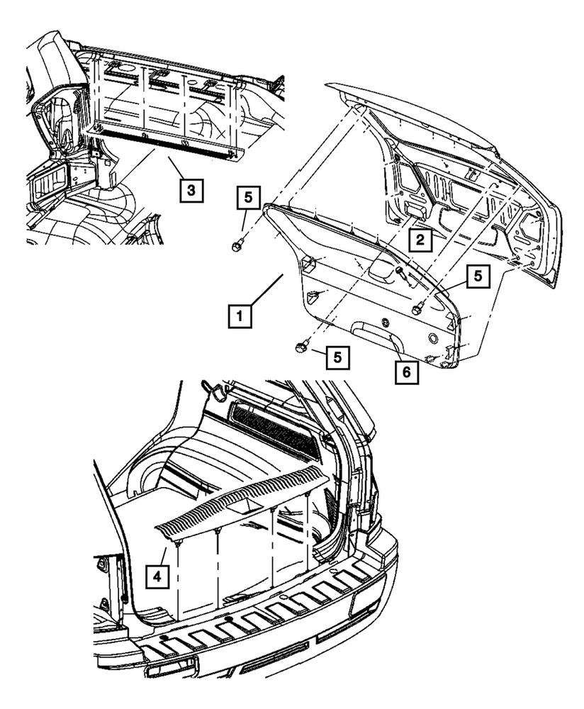Genuine Mopar Rear Header Molding 5HS28BD5AD