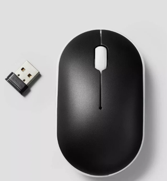 NIB Wireless Mouse BLK & White Compact Bluetooth 5.1 USB Receiver 33FT Range