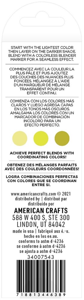 AC Sketch Markers Dual-Tip Alcohol Markers 3/Pkg-Key Lime
