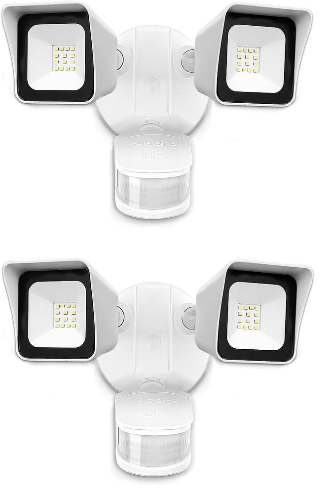 2-Pack Outdoor Led Security Light 24W with motion sensor 5000K W/Adjustable Head