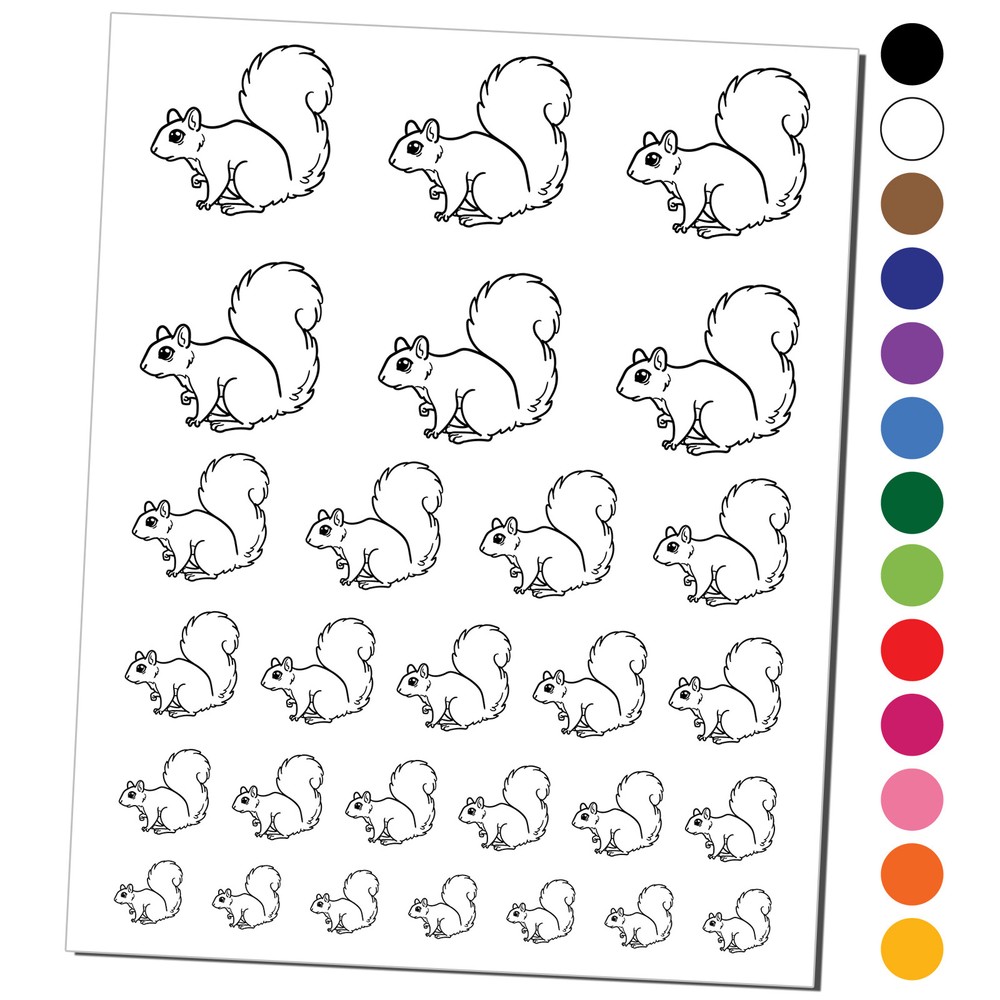 Curious Tree Squirrel Temporary Tattoo Water Resistant Set