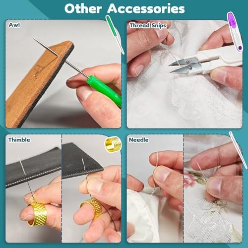 Lechchy 33 Pcs Sewing Tool Kit - with Automatic Needle Threader/Fish Mouth