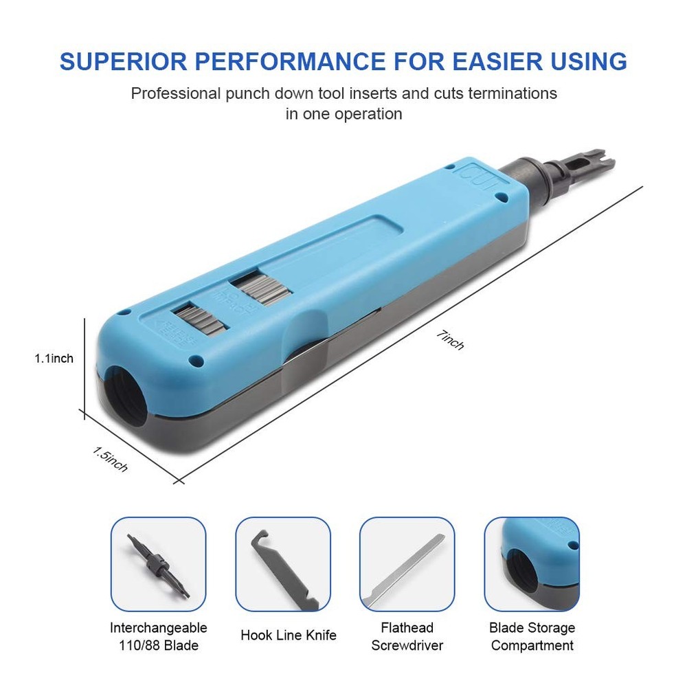 Punch Down Tool with 110/88 Blade & Network Wire Tool, X1