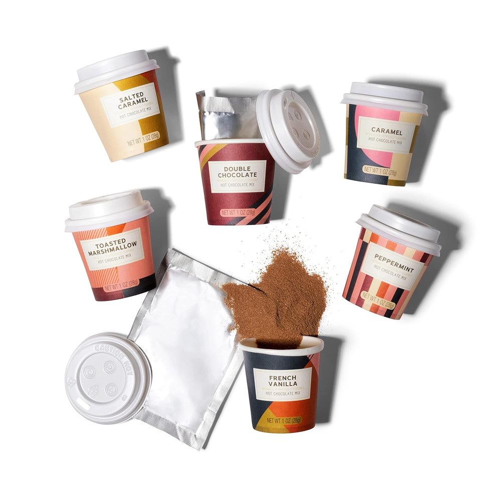 Bombombs Hot Chocolate Mix Gift Set in Mini Cup Packaging, Flavors Include Doubl