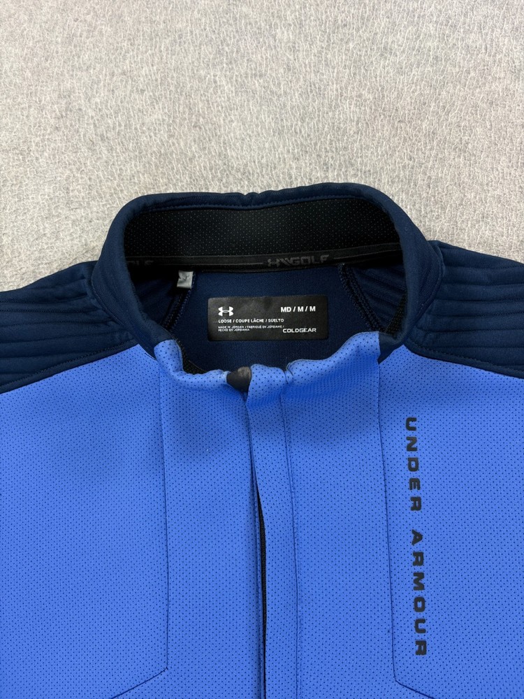 Under Armour Coldgear 1/4 Zip Golf Midweight Pullover (Men's Medium) Blue