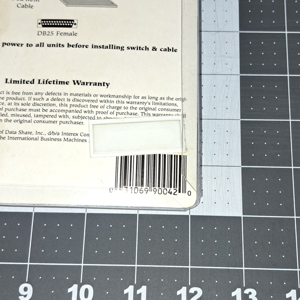 Interex Automatic Data Switch ADS-4C 4 Computers To Share 1 Parralel Printer