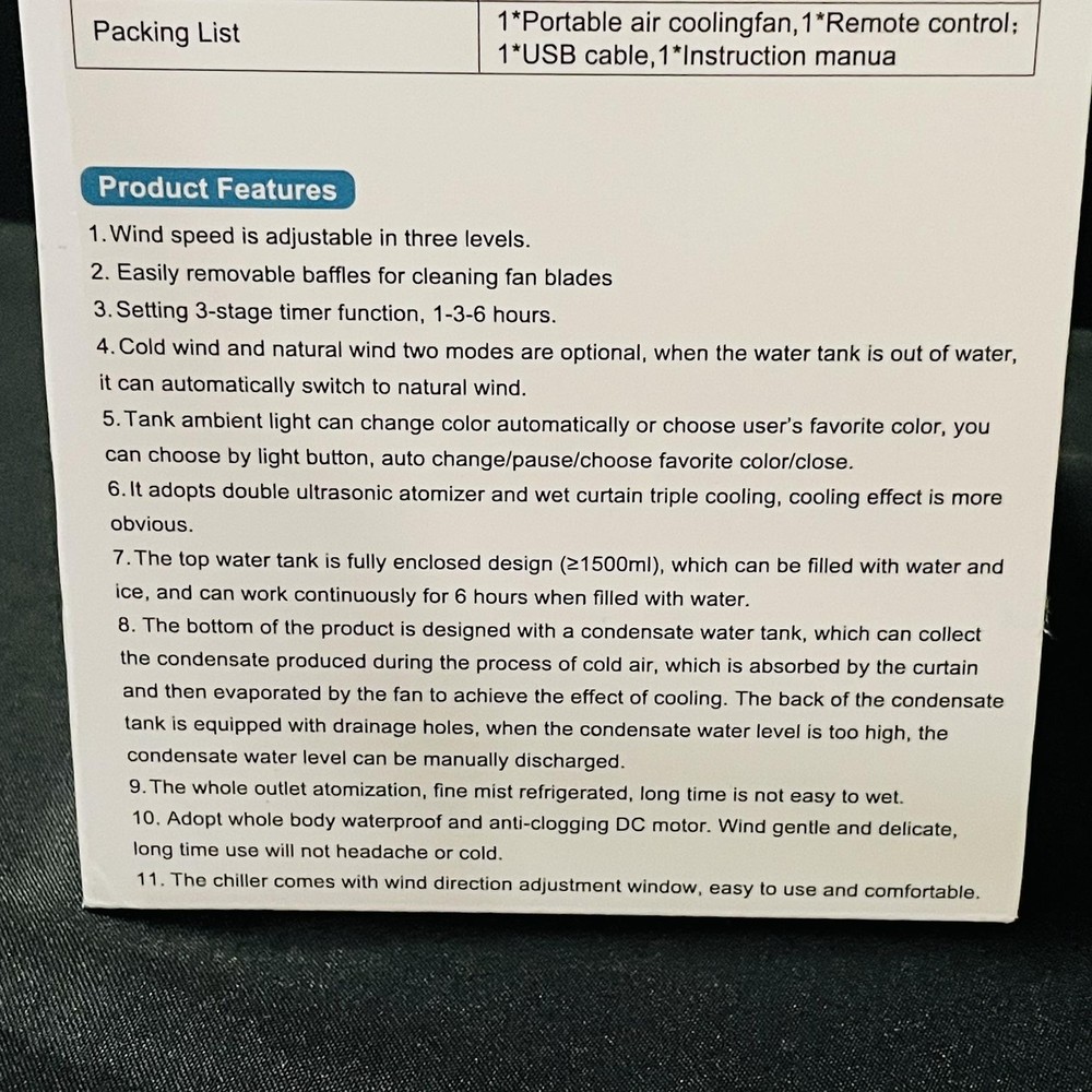 Multifunctional Air Cooler YXW-024H White Portable Remote Control 3 Modes