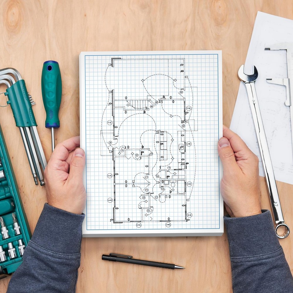 Graph Paper Pad for Blueprint Drawings, Drafting, Engineering Drawing, and Pl...