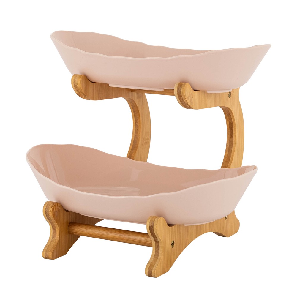 2 Tier Fruit Bowl, Fruit Basket Stand, Fruit Serving Tray