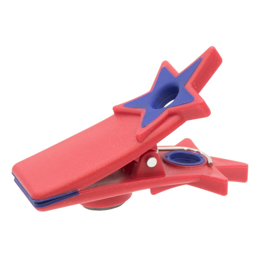 Star Shaped Red and Blue Multipurpose Clips with Magnetic Backs, 6 Pack