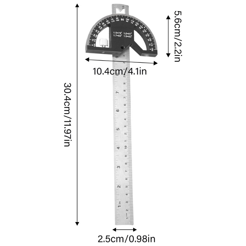 Multifunctional Angles Ruler 45/90 Degree Measuring Scriber Movable Angles Ruler