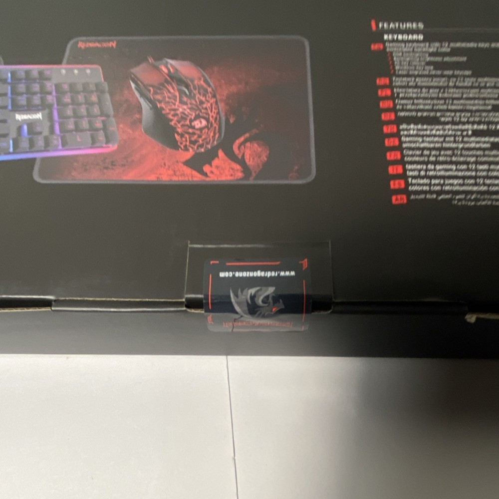 Redragon S107 Gaming Wired Illuminated Keyboard Mouse Mousepad Bundle QWERTY