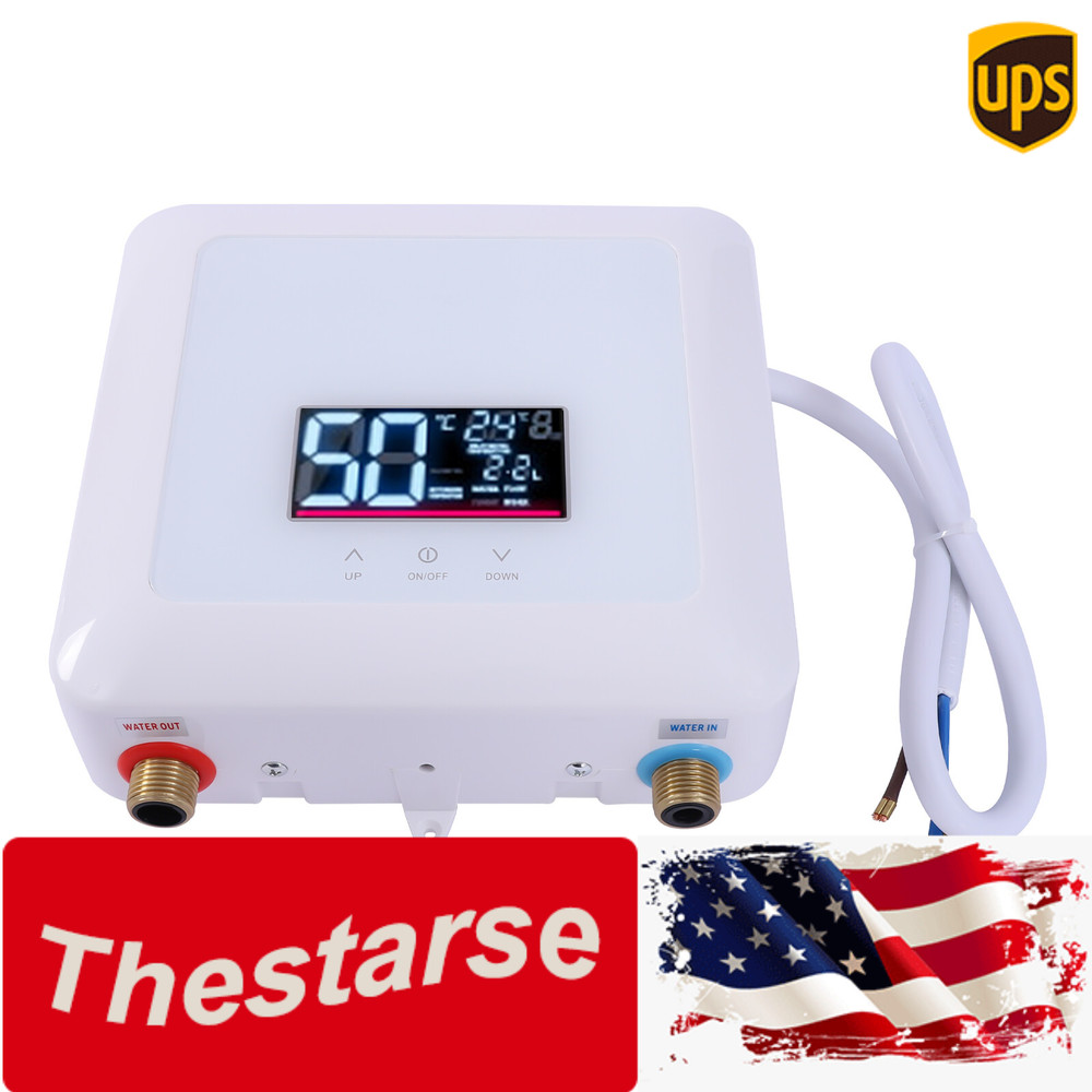 110V 5500W Tankless Hot Water Instant Heater Electric Shower Kitchen Boiler Bath