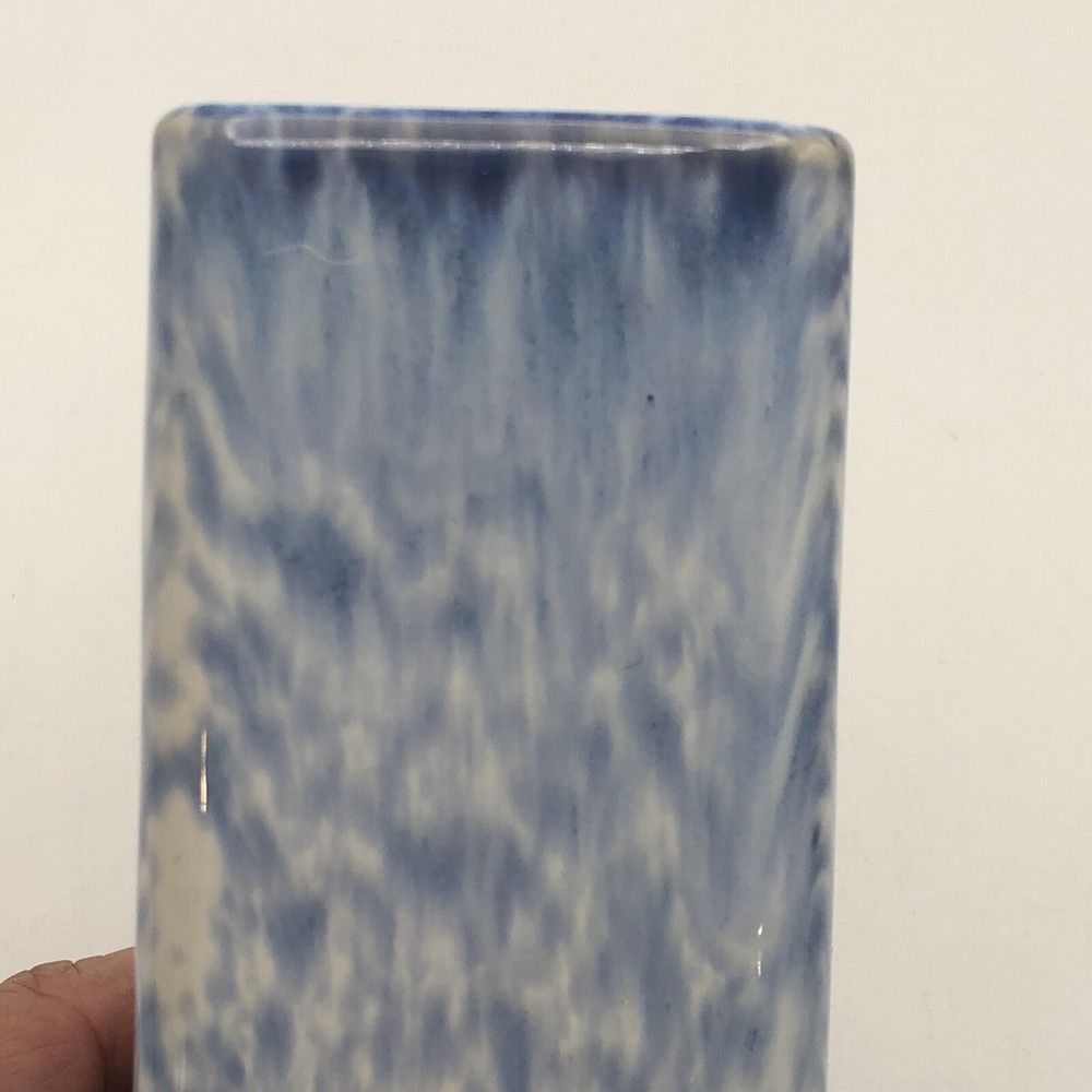 Studio Crafted Blue Square Brioche Glaze Vase