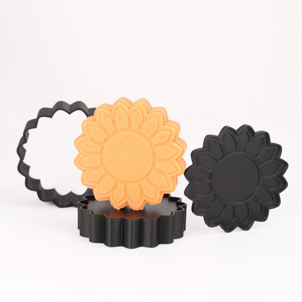 SUNFLOWER Bath Bomb Mold, DIY original BathBombs Set 3D Printed Kit