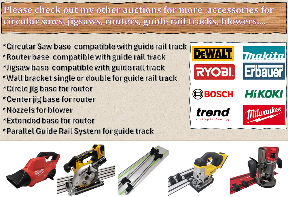 Dewalt DCS391 DCS565 Adaptor base circular saw EVOLUTION guide rail track