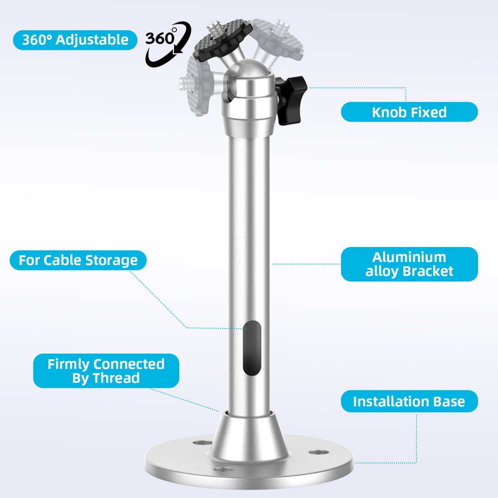 Adjustable Projector Stand - Aluminum Hanger for Wall & Ceiling LCD Installation