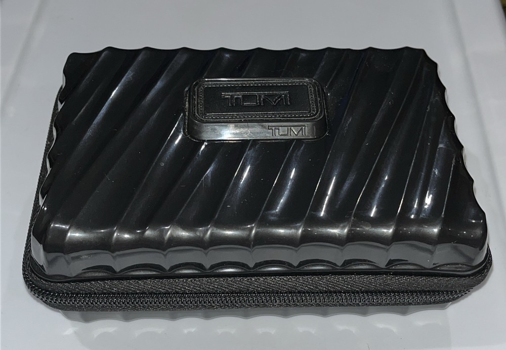 Small Zippered TUMI Case- Delta Airlines- Items Inside, Hard Plastic Case,Black