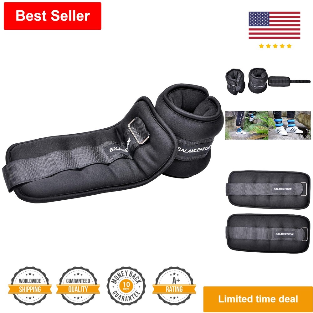 Multi-Functional Adjustable Soft Ankle Wrist Arm Leg Weights - 8lbs per pair