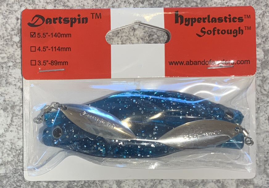 Hyperplastics Dartspin 5.5” See Through Blue  Silver 2/pack