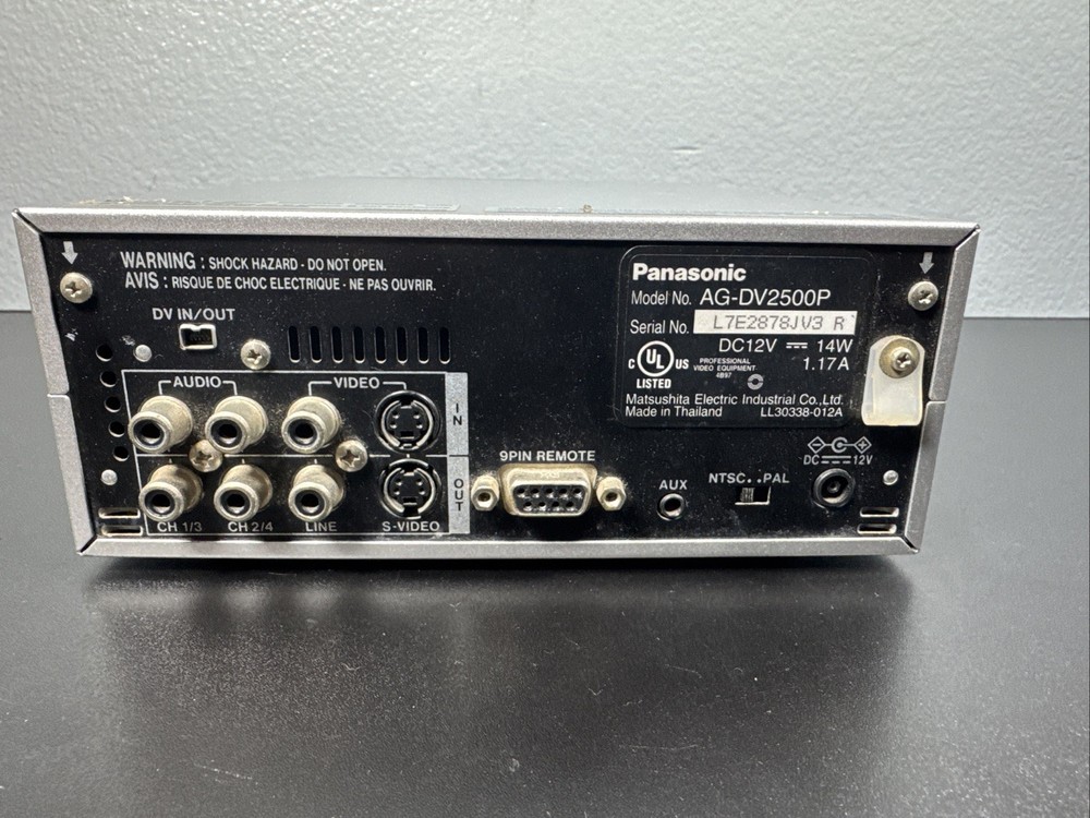 Untested Panasonic AG-DV2500p MiniDv Player and Recorder