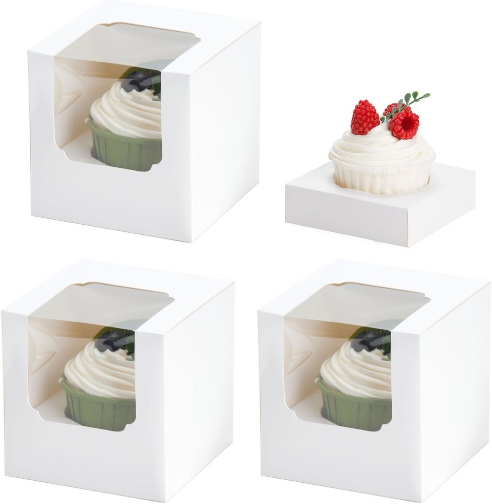 Cupcake Boxes Indivi Cupcake Containers Pre-Assembled Single