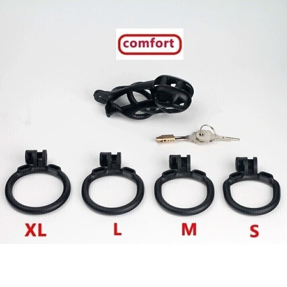 Male Chastity Cage Belt Silicone Device Delay Ejaculation Scrotum Squeeze Ring