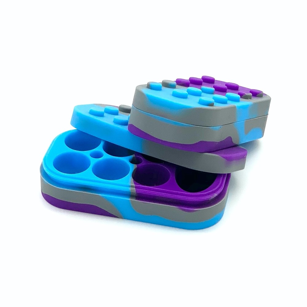 2x Pack Divided 34ml Silicone Container Lego Food-Grade Silicone *LARGE*
