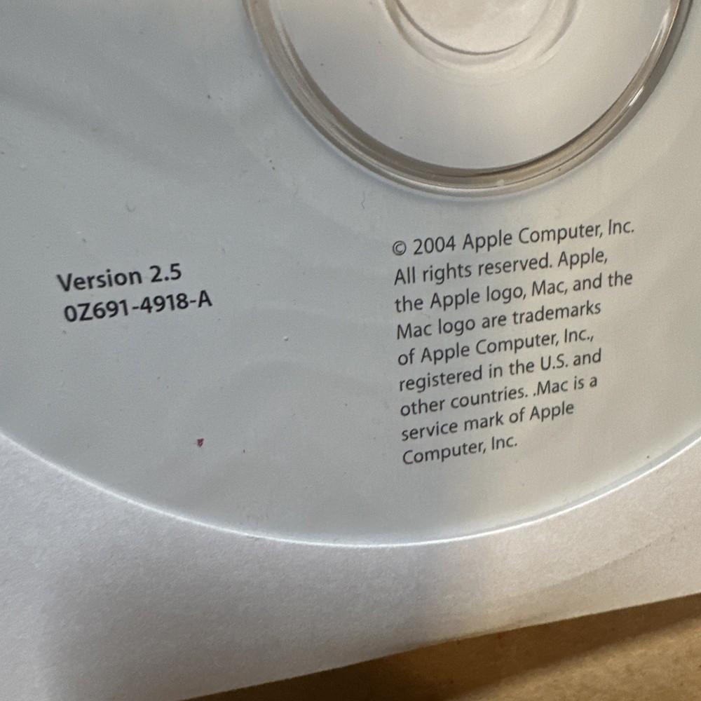 2004 Macintosh Mac .Mac Software Installation CD Version 2.5