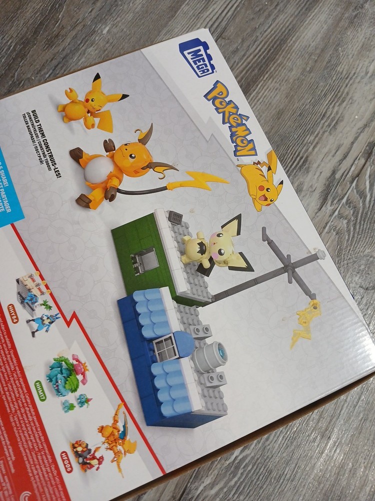 Mega Pokemon Bricks Set Pikachu Evolution Set Open Box Building Toy Kit Mattel