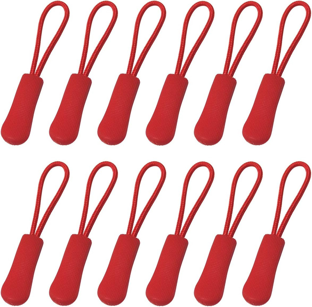20PCS Red Bright Zipper Puller Helper Nylon Zipper Pulls Tab Extension For Bags