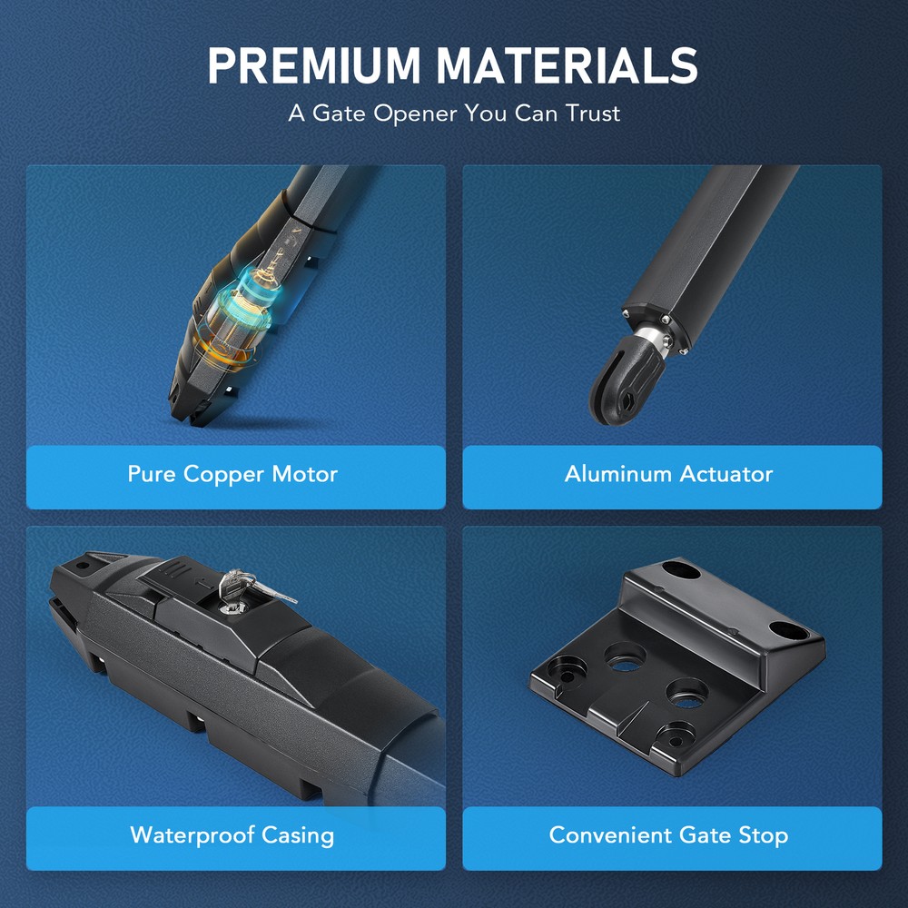 Automatic Single Swing Gate Opener with Remote Controls for 880lb Home Gate