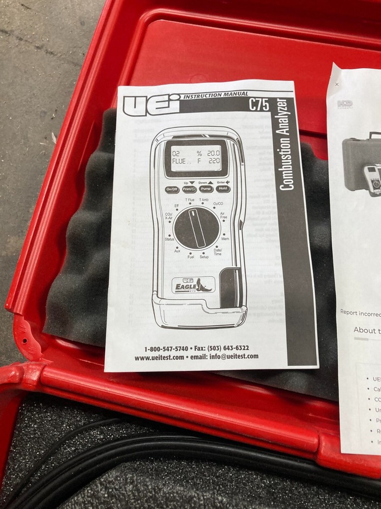 UEI C75 Combustion Analyzer - New and Unused