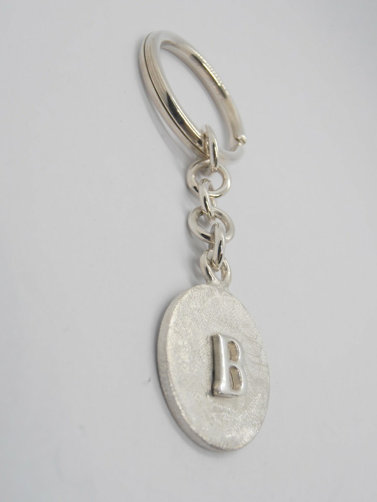 Letter Keychain - B - 925 Silver - Initial - Alphabet - Breeze -