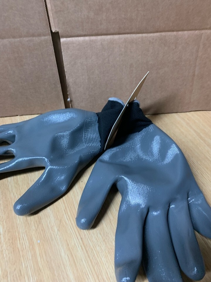 Blue Hawk Mens Polyester Nitrile Dipped Multipurpose Gloves, Large (1-Pair)